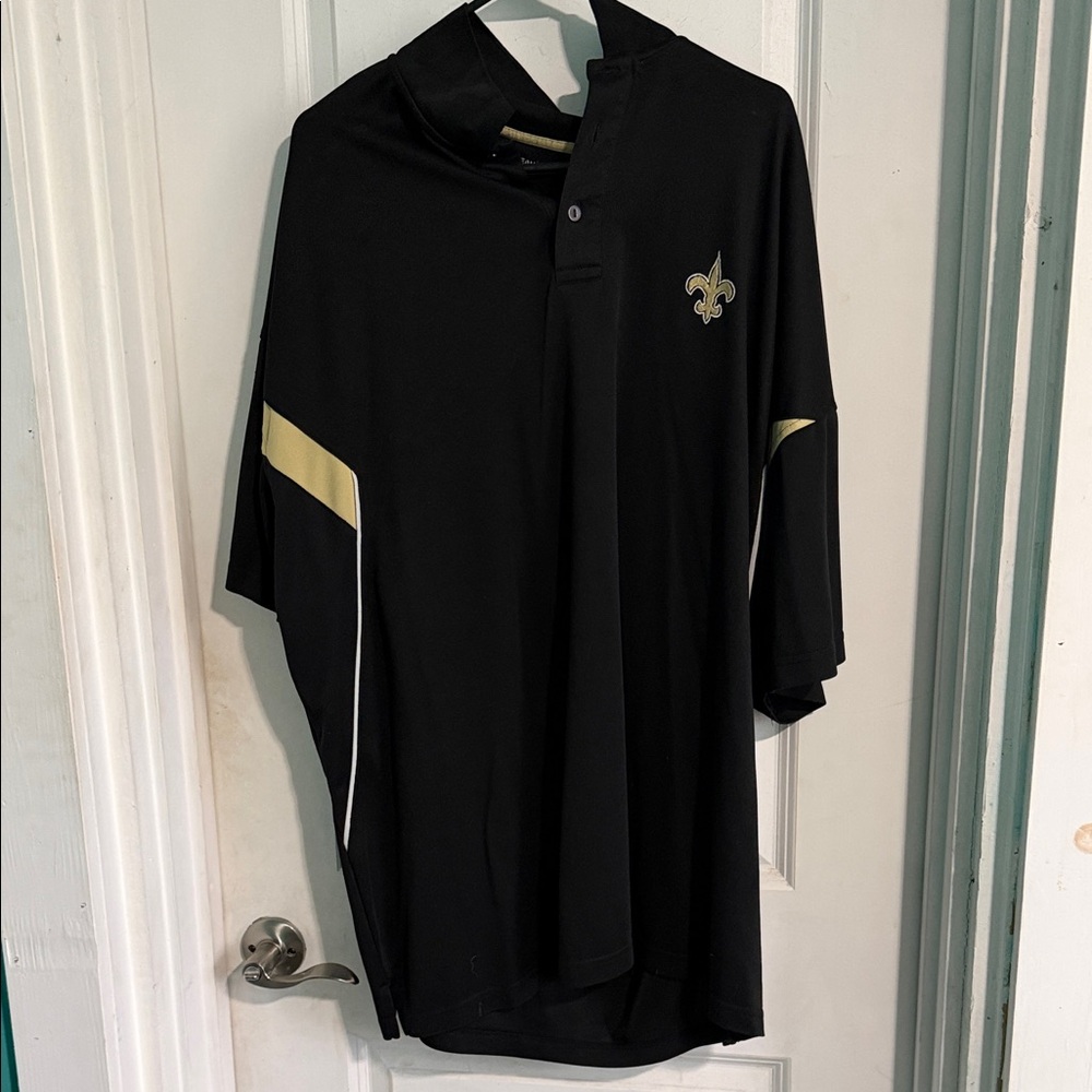 Team Apparel Black and Gold New Orleans Saints Polo